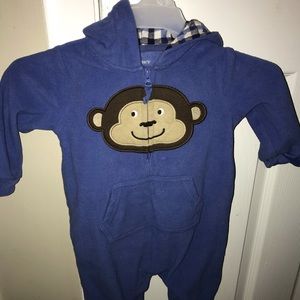 Carter’s baby boy fleece hooded pram- 9 months